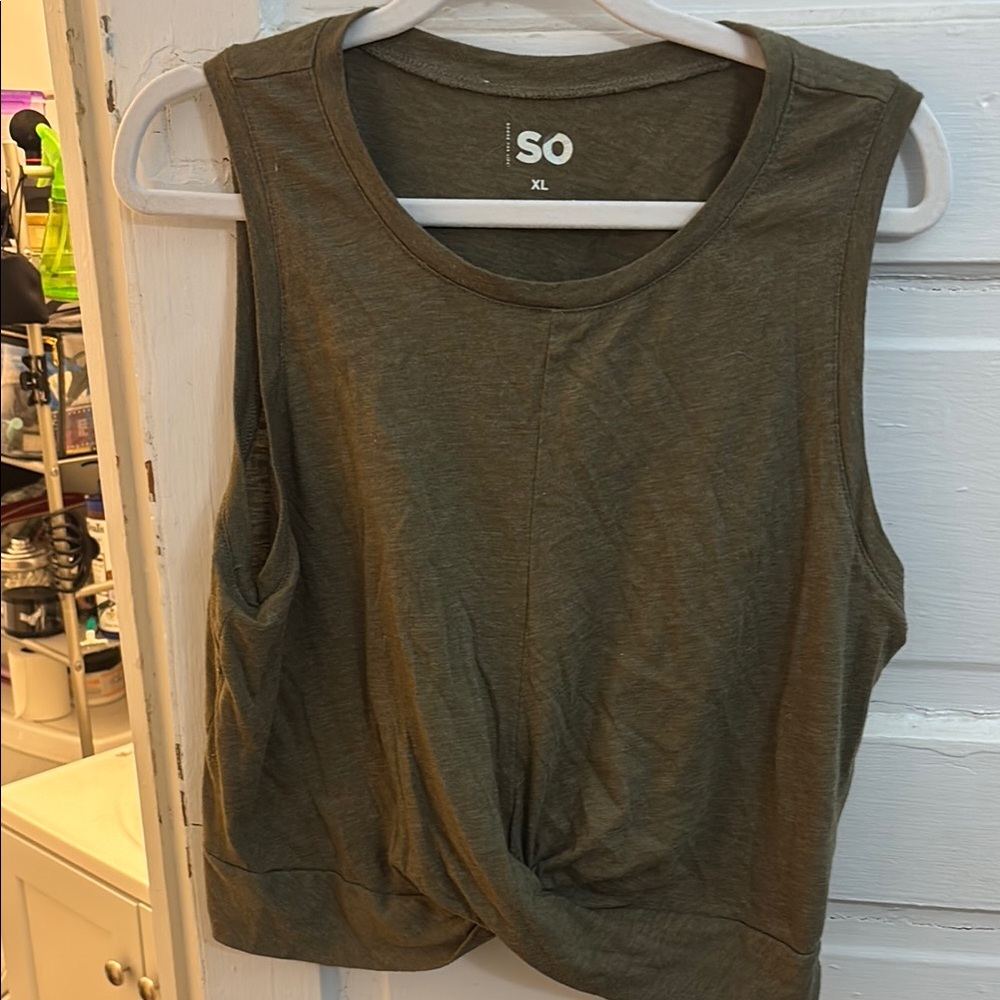 SO Gray Sleeveless Crop Muscle Tee